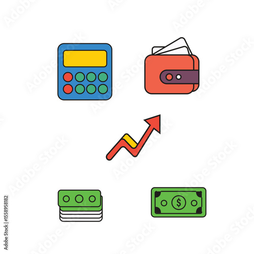 finance icon design vector clipart design illustration