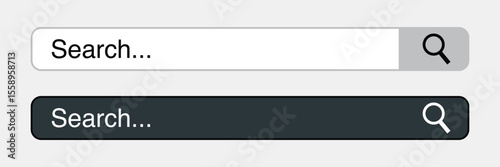 Free Download Two search bars with magnifying glass icons, isolated on white background - GFXLoad