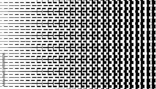 Black and white abstract transition pattern for transform effect element. Modern background and design element. Vector Format Illustration 