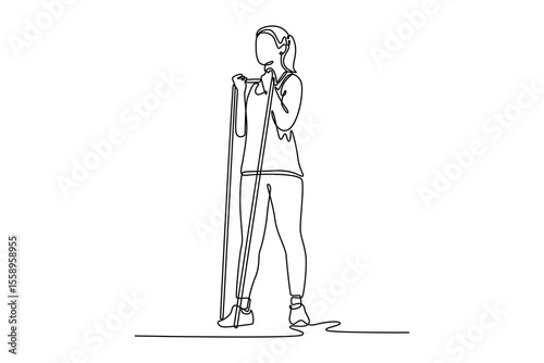 Physical activity concept. Single line draw design. Vector graphic illustration