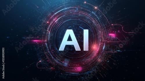 Digital Illustration of AI Technology in Futuristic Design