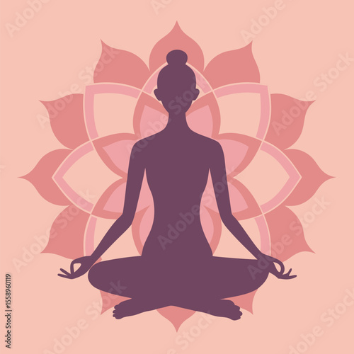silhouette of yoga woman