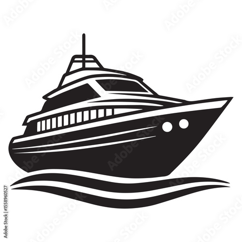 vector illustration of a yacht