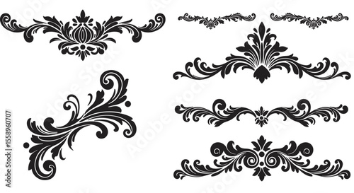Elegant floral ornaments vector illustration for design and decoration in classic style