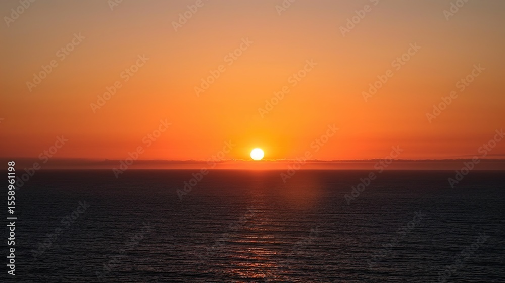 Obraz premium Dramatic Sunset Horizon with Golden Edge Light Silhouetting Mountain Peaks and Cloud Layers, Vibrant Twilight Gradient Sky Featuring Radiant Glow and Atmospheric Perspective