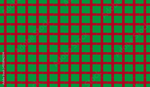 Repeating checkered seamless grid pattern with green squares and red lines ideal for backgrounds textiles wallpapers and modern graphic design

