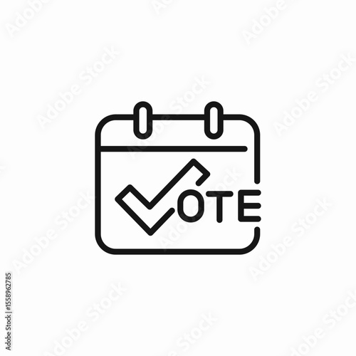 calendar vote date icon sign vector