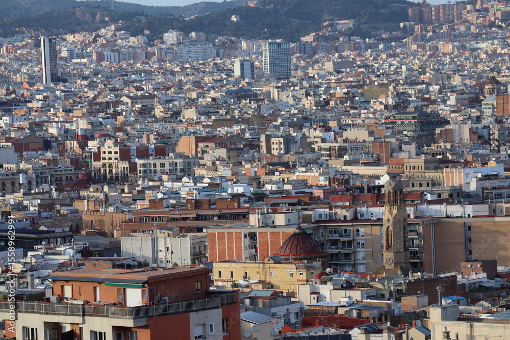 Naklejka premium aerial view of barcelona spain