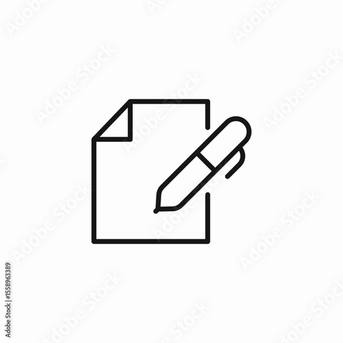 document writing pen icon sign vector