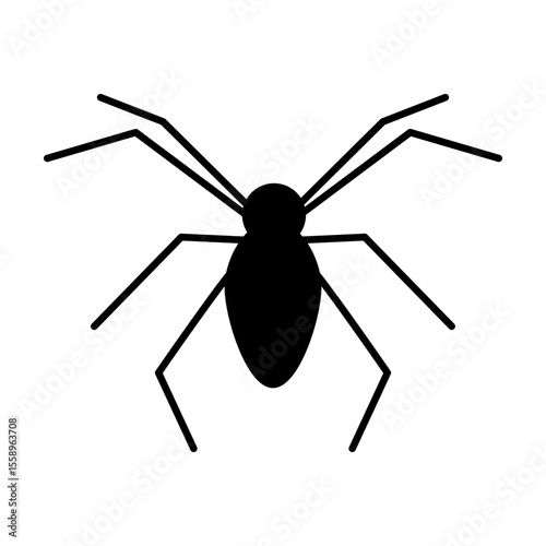Spider silhouette icon. Halloween decor. Vector illustration.
