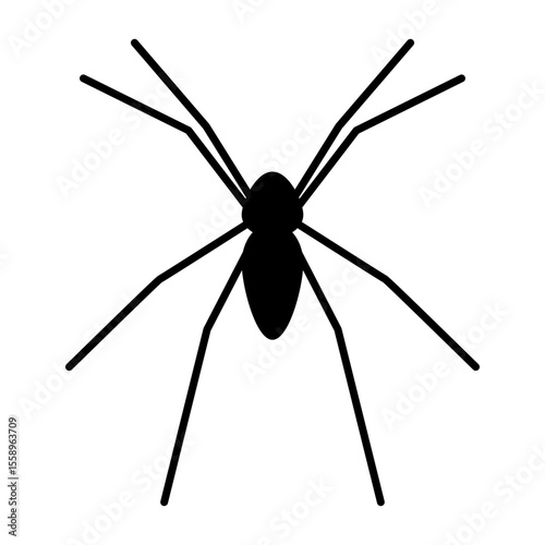 Spider silhouette icon. Halloween decor. Vector illustration.