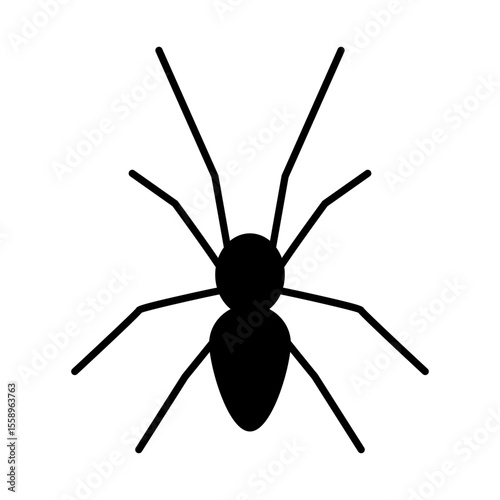 Spider silhouette icon. Halloween decor. Vector illustration.