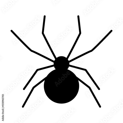 Spider silhouette icon. Halloween decor. Vector illustration.