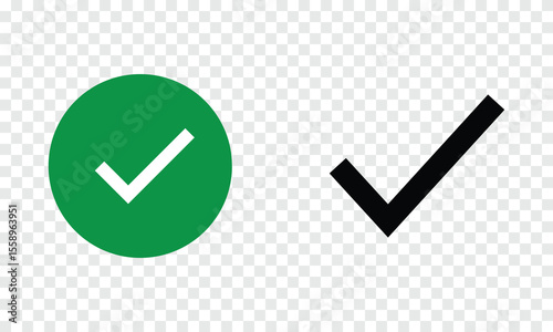 Green Check Mark and Black Check Mark Icons