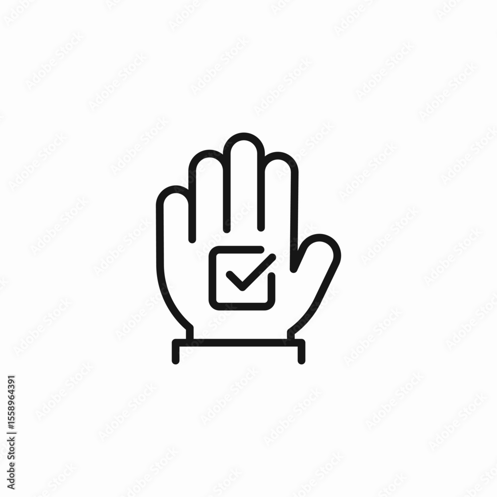 Obraz premium hand palm checkmark icon sign vector