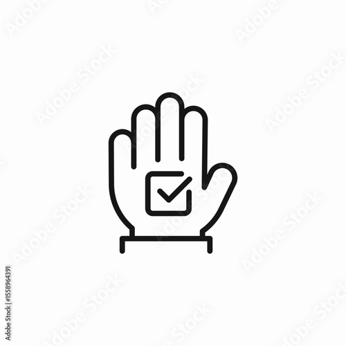 hand palm checkmark icon sign vector