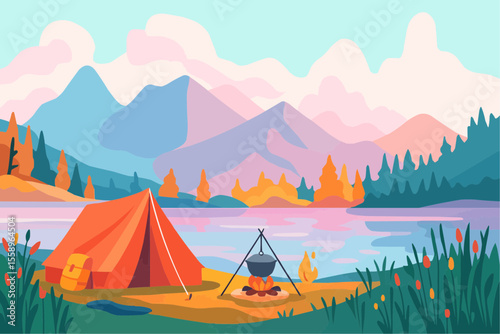 camping in the mountains
