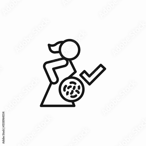 healthy gut female icon sign vector