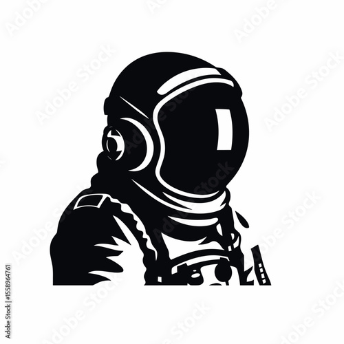 Retro Astronaut in Space Suit Vector Illustration
