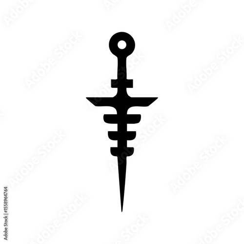 Minimal black vector icon of a dermal anchor piercing with embedded base and vertical post, representing body modification and modern piercing aesthetics.

