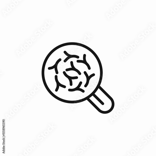 magnified immune cells icon sign vector
