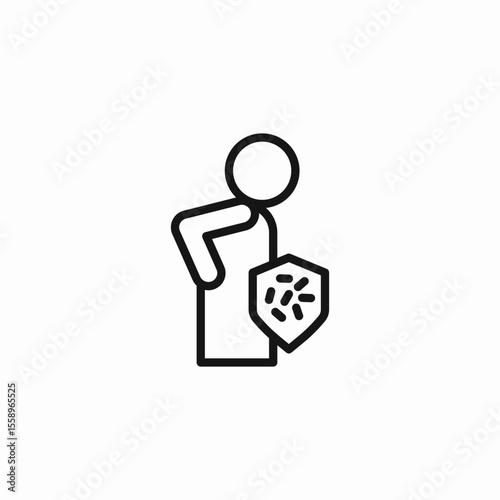 man gut shield icon sign vector