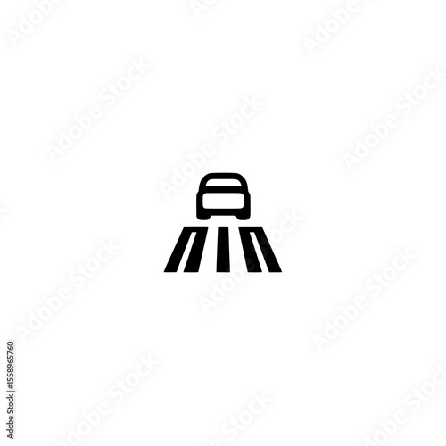 Toll road icon in flat vector style for highway and transportation infrastructure