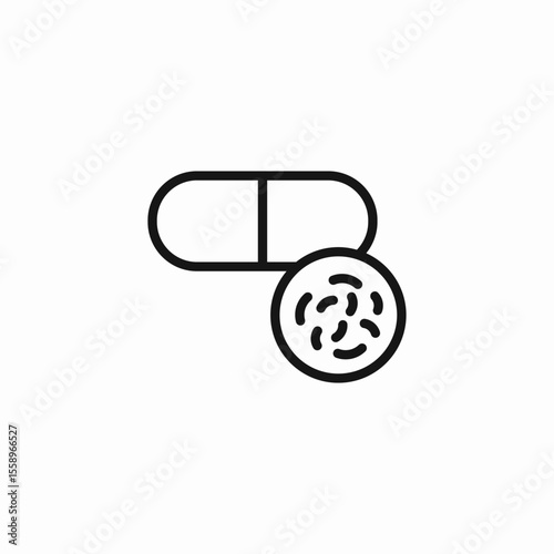 probiotic capsule microbes icon sign vector