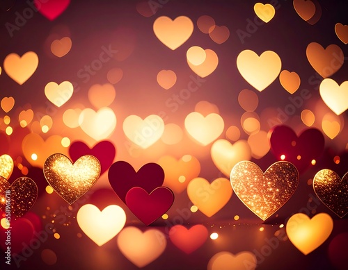 Romantic heart bokeh background