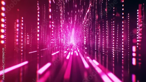 Pink Digital Tunnel: A Journey into the Cyberspace