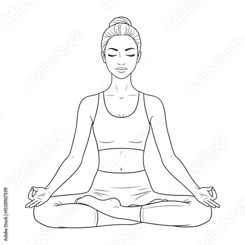Woman meditating yoga pose fitness healthy lifestyle