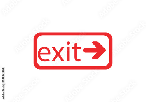 Emergency exit sign set. Emergency and fire exit icons. Man running out fire exit.
Exit sign with stand  rendering vector icon illustration