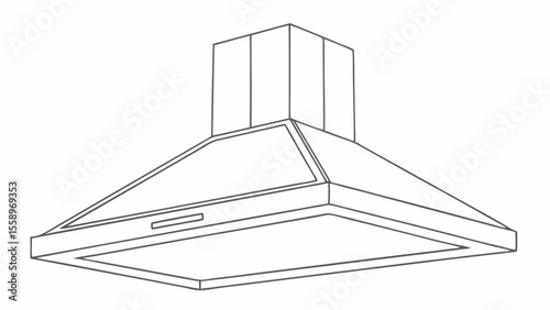 Elegant kitchen range hood illustration, essential appliance design for home kitchens

