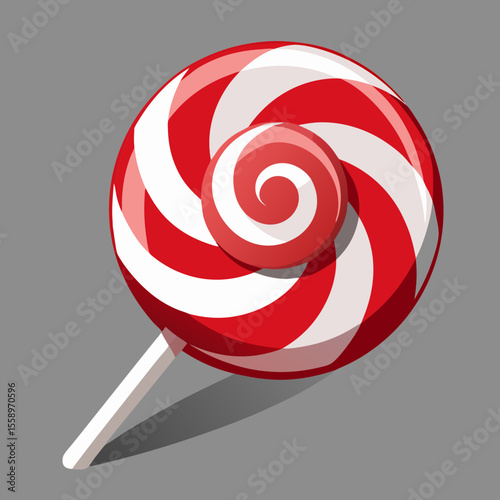 Delicious Red and White Swirl Lollipop
