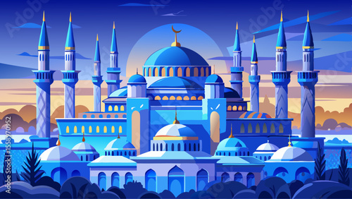 Blue Mosque (Sultan Ahmed), Istanbul, Turkey
Its six elegant minarets reach into a clear dawn sky, while cascading grey-blue domes harmonize across the skyline. The soft morning light highlights the 