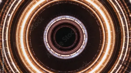 Abstract futuristic circles with glowing lights, perfect for science fiction content
