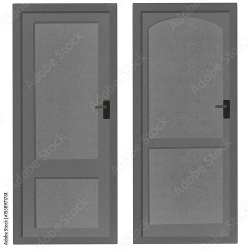 closed door isolated on white
