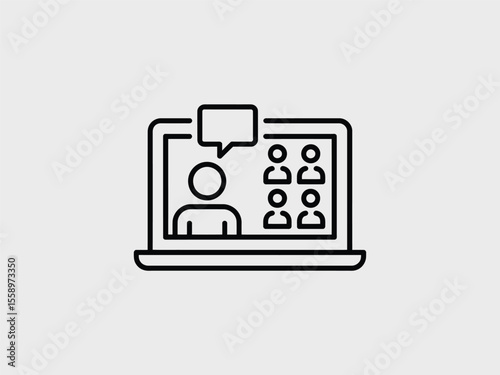 Laptop Screen Showing Video Conference with Participants