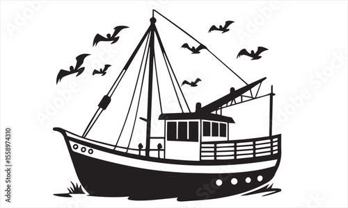 ship and boat icon set. water transport symbol.