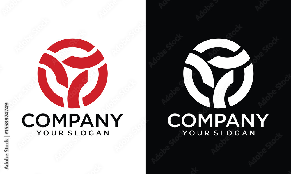 Creative round abstract shape loop technology logo Creative round abstract shape loop technology logo