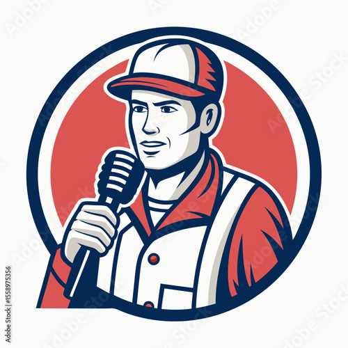 create vector bold stroke   a journalist with a mi (1)