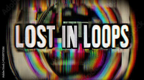 Lost in Loops: Abstract Colorful Design with Vintage Vibe Effects
