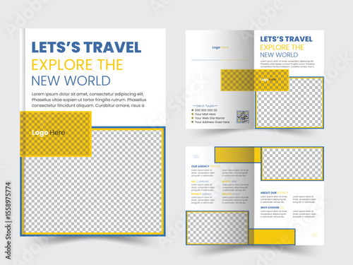 Creative professional Travel trifold brochure Template design for agency