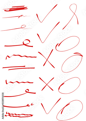 Collection of Hand-Drawn Marks and Symbols