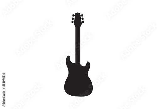 Vector illustration of electric guitar icons in black and white. Perfect for music, band, and concert-related designs
A set of black guitar silhouettes. Vector guitars on white background. Symbols of 