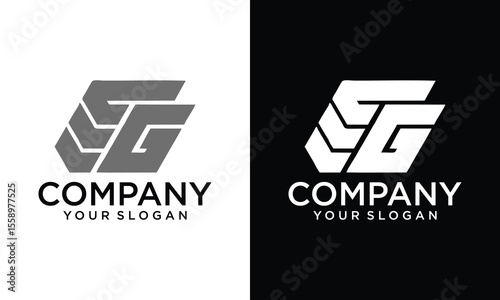 Creative Alphabet GE EG Letter Artistic Logo Design. Initial Based Vector Template.