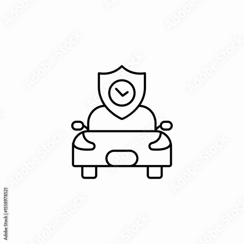 car insurance shield icon sign vector