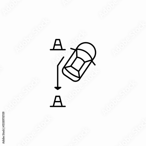 car turning lesson icon sign vector