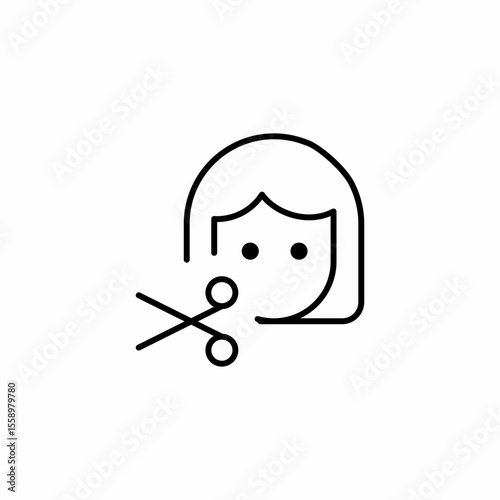haircut female scissors icon sign vector