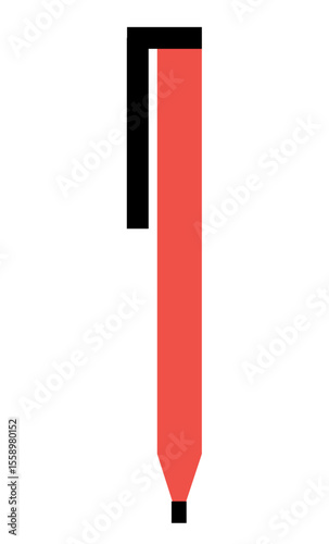 Pen icon on transparent background, flat line design, vector illustration